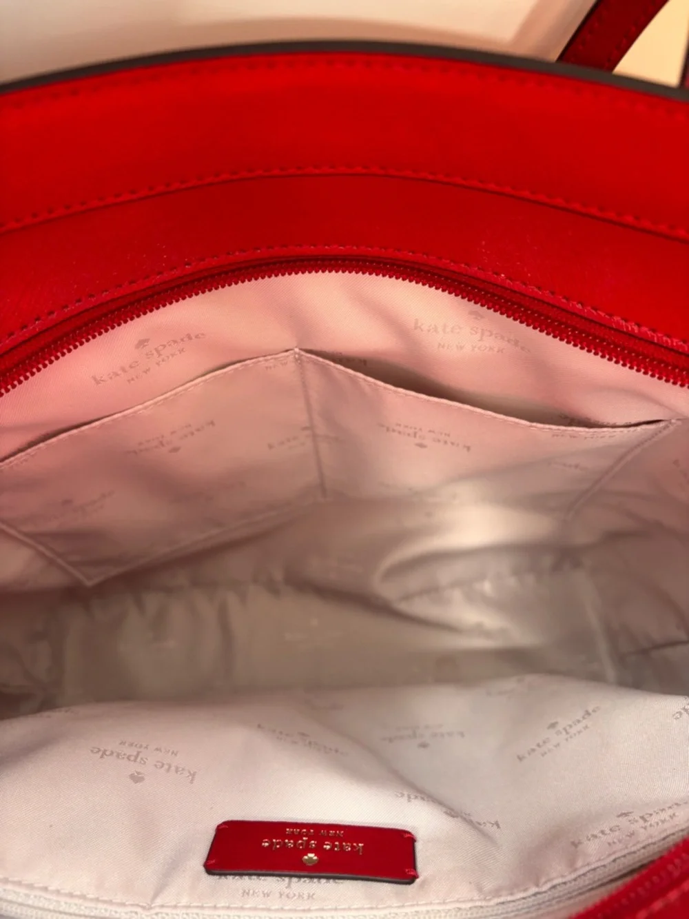 kate spade Red Saffiano Leather Tote - Picture 6 of 6